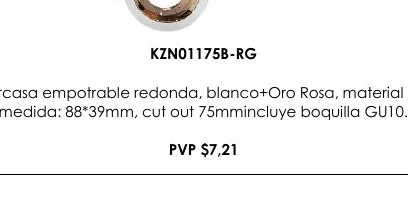 Carcasa Empotrable Redonda, Blanco+oro Rosa, Material - KZN01175B-RG