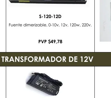 Fuente Dimerizable, 0-10V, 12V, 120W, 220V. - S-120-12D