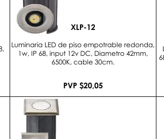 Luminaria LED de Piso Empotrable Redonda, - XLP-12