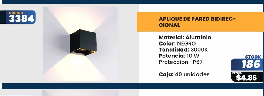 APLIQUE DE PARED BIDIREC- - 3384