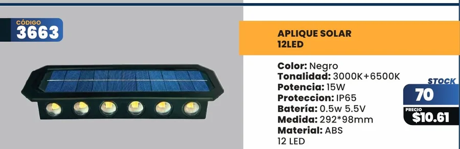 APLIQUE SOLAR - 3663