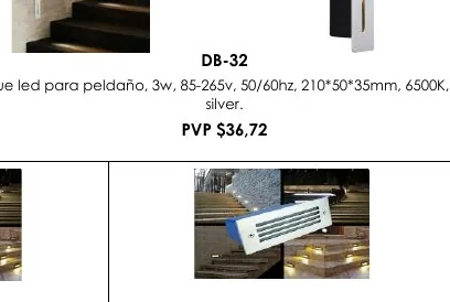 Aplique Led para Peldaño, 3W, 85-265V, 50/60HZ, 210*50*35MM, 6500K, - DB-32