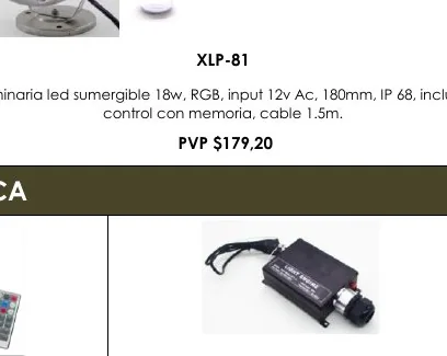 Luminaria Led Sumergible 18W, RGB, Input 12V Ac, 180MM, IP 68, Incluye - XLP-81