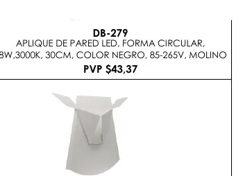 APLIQUE DE PARED LED, FORMA Circular, - DB-279