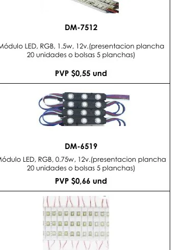 Módulo LED, RGB, 1.5W, 12V.(PRESENTACION Plancha - DM-7512