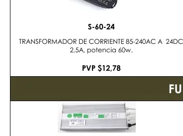 Transformador DE Corriente 85-240AC A 24DC - S-60-24