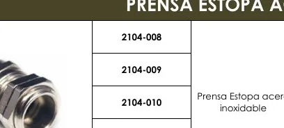 PRENSA ESTOPA ACERO - 2104-008
