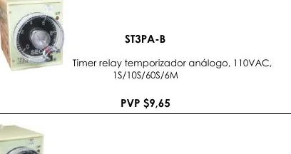 Timer Relay Temporizador Análogo, 110VAC, - ST3PA-B