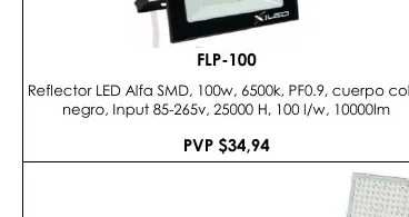 Reflector LED Alfa SMD, 100W, 6500K, PF0.9, Cuerpo Color - FLP-100