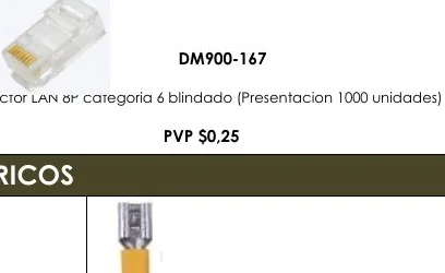 Conector LAN 8P Categoria 6 Blindado (presentacion 1000 Unidades) - DM900-167