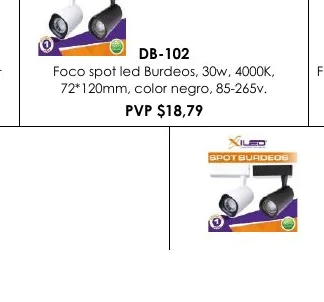 Color Foco Spot Led Burdeos, 30W, 4000K, Foco - DB-102