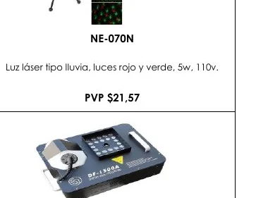 Luz Láser Tipo Lluvia, Luces Rojo y Verde, 5W, 110V. - NE-070N