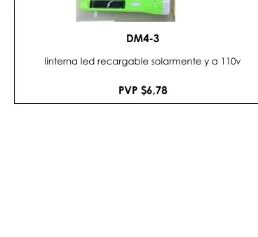 Linterna Led Recargable Solarmente y A 110V - DM4-3