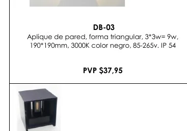 Aplique de Pared, Forma Triangular, 3*3W= 9W, - DB-03