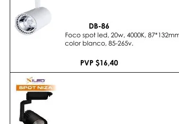 Foco Spot Led, 20W, 4000K, 87*132MM, - DB-86