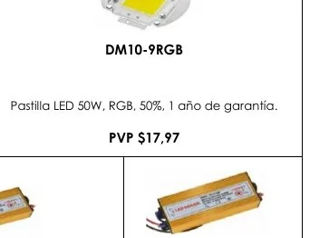 Pastilla LED 50W, RGB, 50%, 1 Año de Garantía. - DM10-9RGB