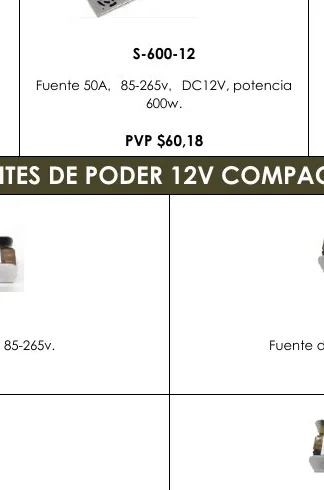 5A, 85-265V. Fuente de - S-600-12
