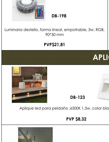 Luminaria Destello, Forma Lineal, Empotrable, 3W, RGB, - DB-198