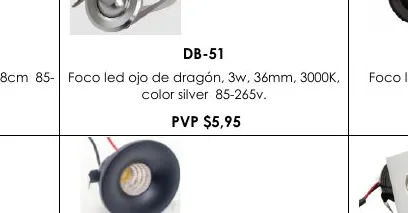4.8CM 85- Foco Led Ojo de Dragón, 3W, 36MM, 3000K, Foco Led - DB-51