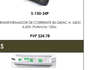 Transformador DE Corriente 85-240AC A 24DC - S-150-24P