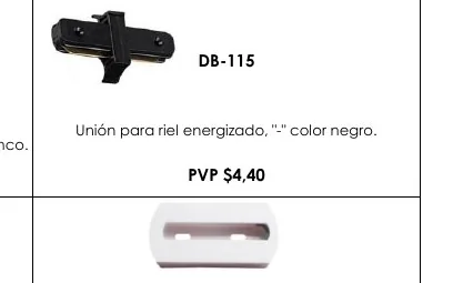 Unión para Riel Energizado, "-" Color Negro. - DB-115