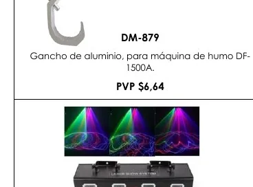 Gancho de Aluminio, para Máquina de Humo DF- - DM-879
