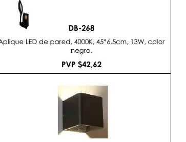 Aplique LED de Pared, 4000K, 45*6.5CM, 13W, Color - DB-268