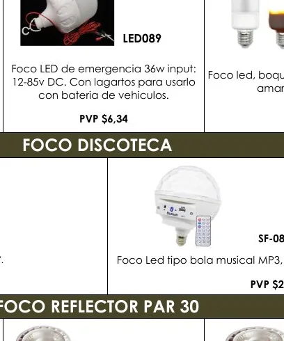 Foco LED de Emergencia 36W Input: - LED089