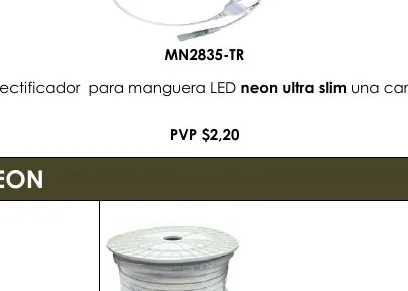 Rectificador para Manguera LED Neon Ultra Slim Una Cara - MN2835-TR