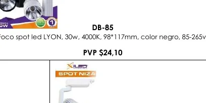 Foco Spot Led LYON, 30W, 4000K, 98*117MM, Color Negro, 85-265V. - DB-85