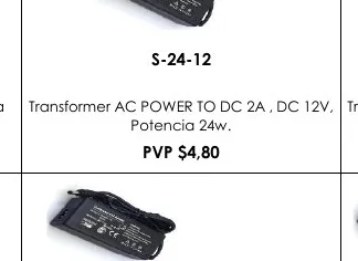 Potencia Transformer AC POWER TO DC 2A , DC 12V, Transformer - S-24-12