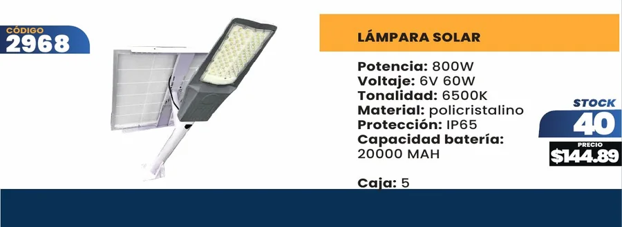 LÁMPARA SOLAR - 2968