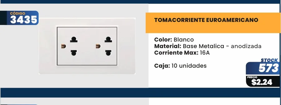 Tomacorriente Euroamericano - 3435