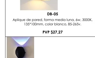 Aplique de Pared, Forma Media Luna, 6W, 3000K, - DB-05