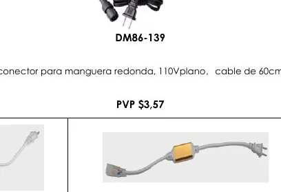 Conector para Manguera Redonda, 110VPLANO ， Cable de 60CM - DM86-139