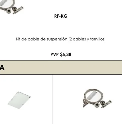 Kit de Cable de Suspensión (2 Cables y Tornillos) - RF-KG