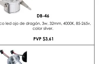 Foco Led Ojo de Dragón, 3W, 32MM, 4000K, 85-265V, - DB-46