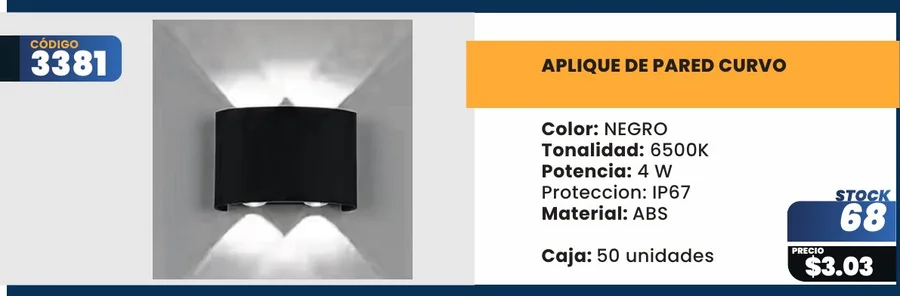 APLIQUE DE PARED CURVO - 3381