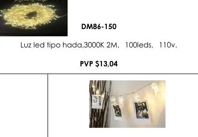 Luz Led Tipo HADA,3000K 2M , 100LEDS , 110V. - DM86-150