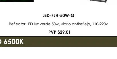 Reflector LED Luz Verde 50W, Vidrio Antireflejo, 110-220V - LED-FLH-50W-G