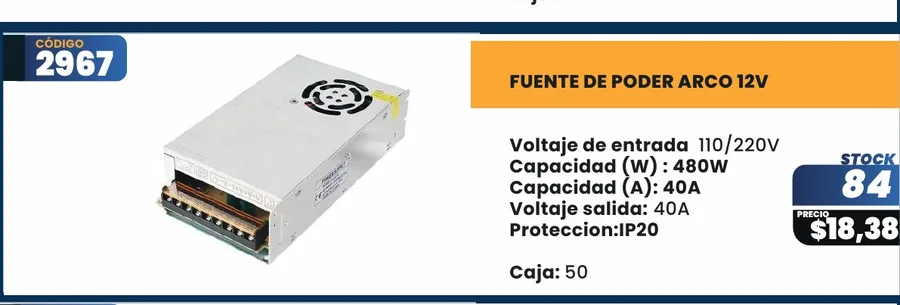 FUENTE DE PODER ARCO 12V - 2967