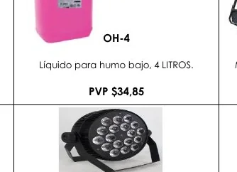 Líquido para Humo Bajo, 4 LITROS. Máquina - OH-4