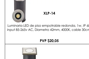 Luminaria LED de Piso Empotrable Redonda, 1W, IP 68, - XLP-14