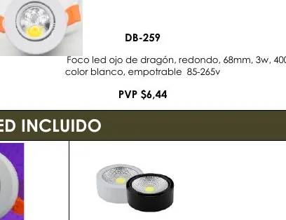 Foco Led Ojo de Dragón, Redondo, 68MM, 3W, 4000K, - DB-259
