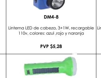 Linterna LED de Cabeza, 3+1W, Recargable Linterna - DM4-8