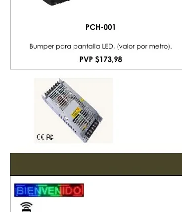 Bumper para Pantalla LED, (valor por Metro). - PCH-001