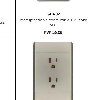 Interruptor Doble Conmutable 16A, Color - GLB-02
