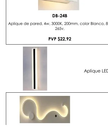 Aplique de Pared, 4W, 3000K, 200MM, Color Blanco, 85- - DB-24B