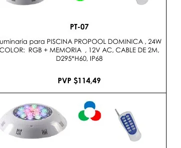 Luminaria para PISCINA PROPOOL DOMINICA , 24W - PT-07