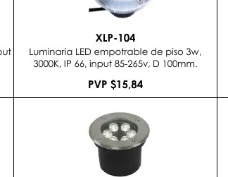 Input Luminaria LED Empotrable de Piso 3W, - XLP-104